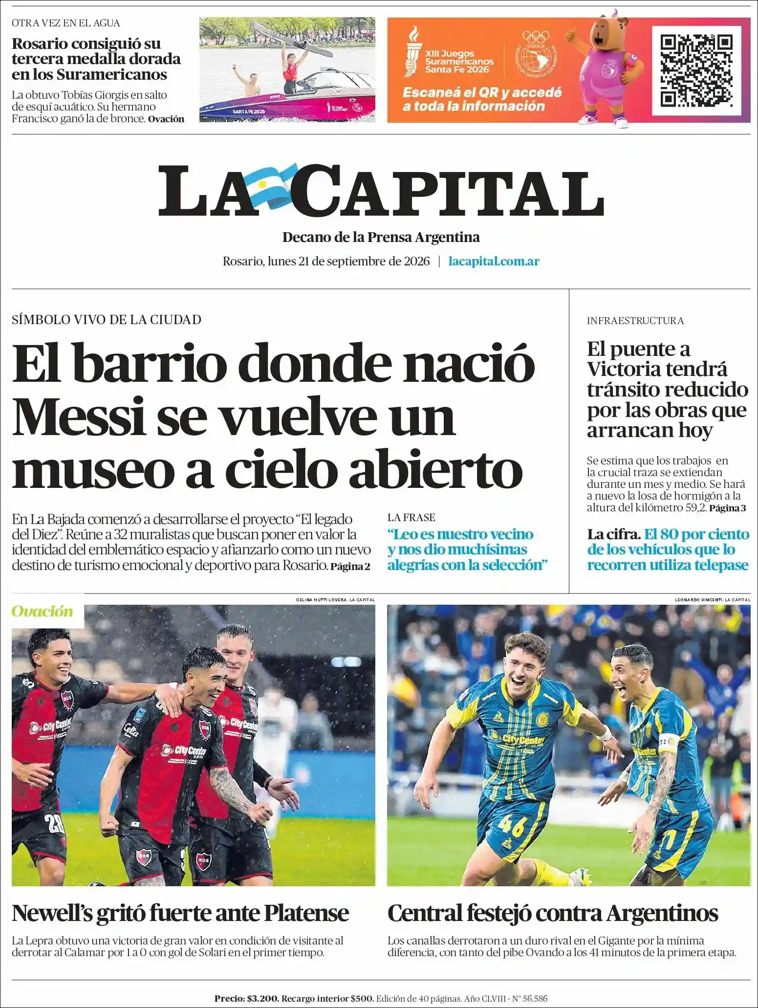 Estudios Max | EL SUDOESTE NOTICIAS - Tapa del diario La Capital Rosario