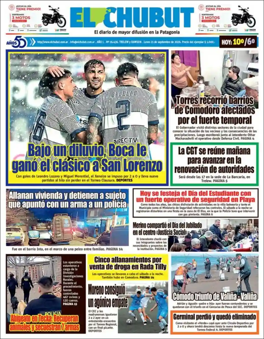 Estudios Max | EL SUDOESTE NOTICIAS - Tapa del diario El Chubut