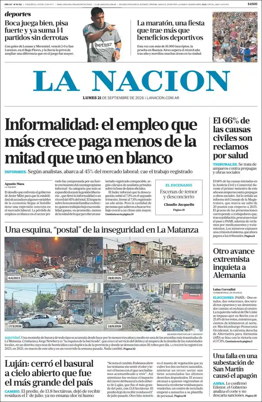 Estudios Max | EL SUDOESTE NOTICIAS - Tapa del diario Nacion